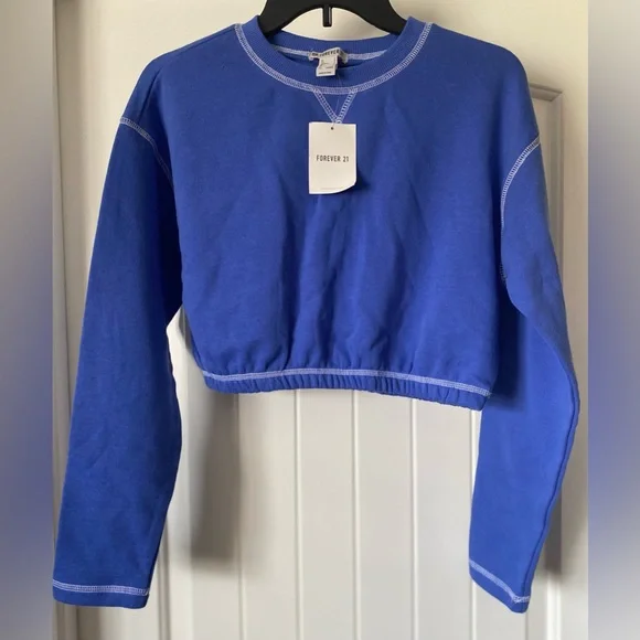 Forever 21 Tops Forever Vibrant Blue Knit Top S Poshmark